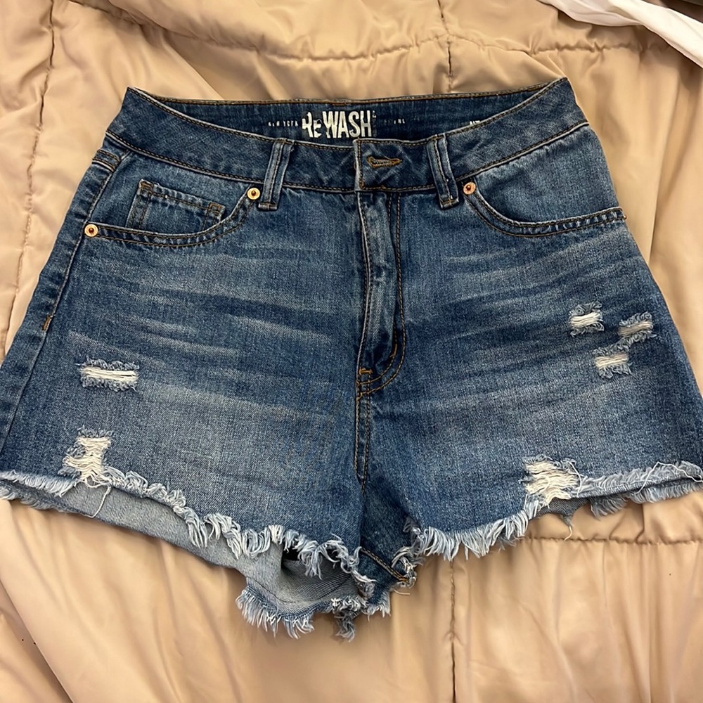 Denim Shorts with Distressing